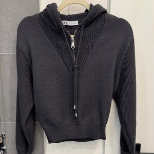 Zara Women's Charcoal Cowl Neck Sweater